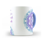 Caneca Paz Na Alma Amor No Coração Interior E Alça Azul Claro