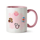 Caneca Pediatra Rosa Cabelo:preto Cacheado