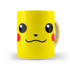 Caneca Pikachu Rosto Pokémon Interior E Alça Amarelo