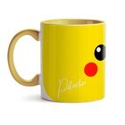 Caneca Pikachu Rosto Pokémon Interior E Alça Amarelo
