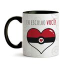 Caneca Pokémon Pikachu Eu Escolho Você Interior E Alça Preta