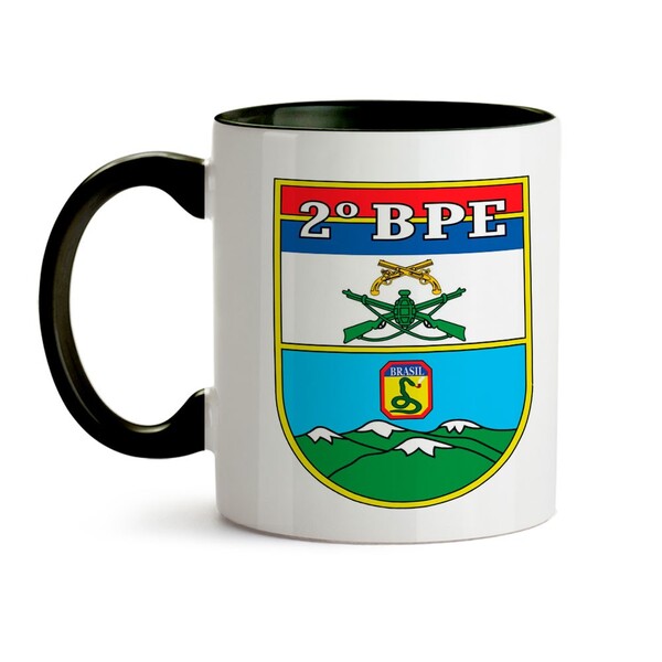 Caneca Polícia Do Exército Interior E Alça Preta