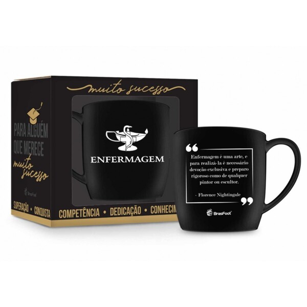 Caneca Porcelana 360ml Na Caixa - Enfermagem Presente Brasfoot