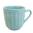 Caneca Porcelana  Canelada Redonda Baixa 150ml Verde Tiffany