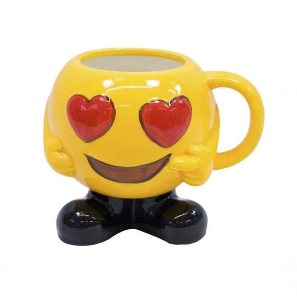 Caneca Porcelana Emotion Olhos De Coração