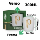 Caneca Porcelana Premium Brasfoot Palmeiras Serie Ouro 300 Ml