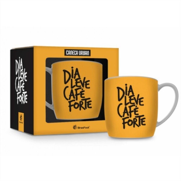 Caneca Porcelana Urban 360ml Na Caixa - Dia Leve Cafe Forte B