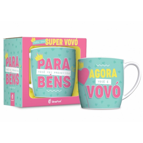 Caneca Porcelana Urban 360ml Na Caixa - Promovida A Vovó Bras