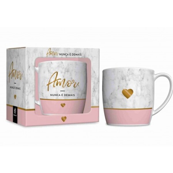 Caneca Porcelana Urban Amor Nunca É Demais 360ml Brasfoot