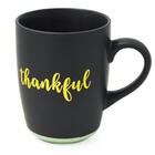 Caneca Preto Fosco Thankful Base Azul 340ml