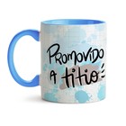 Caneca Promovida A Titio - Interior E Alça Azul Claro