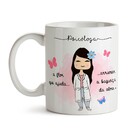 Caneca Psicóloga - A Flor Que Ajuda Interior E Alça Branca