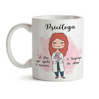 Caneca Psicóloga Feminina Branca Cabelo:ruivo
