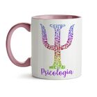 Caneca Psicologia Símbolo Psi Degradê - Interior E Alça Rosa