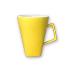 Caneca Quartier Quadrada Cônica Cerâmica 350 Ml Amarelo/branco