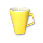 Caneca Quartier Quadrada Cônica Cerâmica 350 Ml Amarelo/branco
