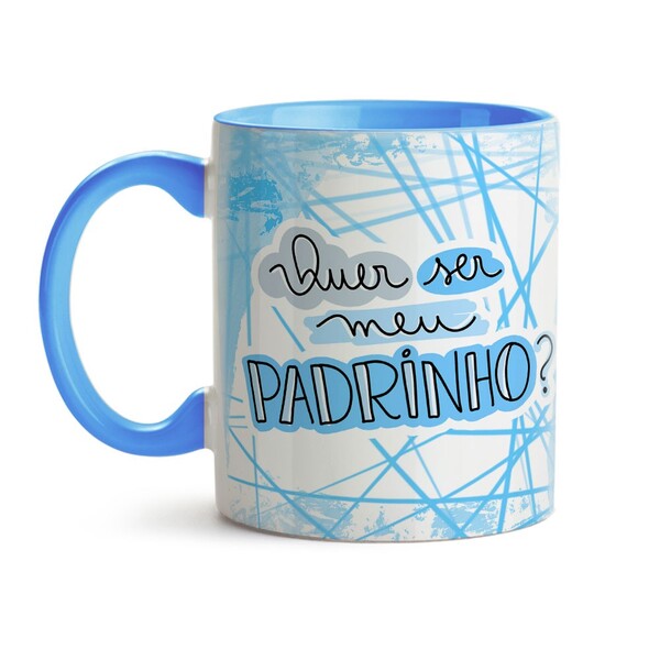 Caneca Quer Ser Meu Padrinho? - Personalize Com Foto - Interi
