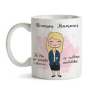 Caneca Recursos Humanos Feminina Branca Cabelo:loiro Liso