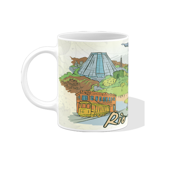 Caneca Rio De Janeiro Cristo Redentor Xícara 325ml Branca