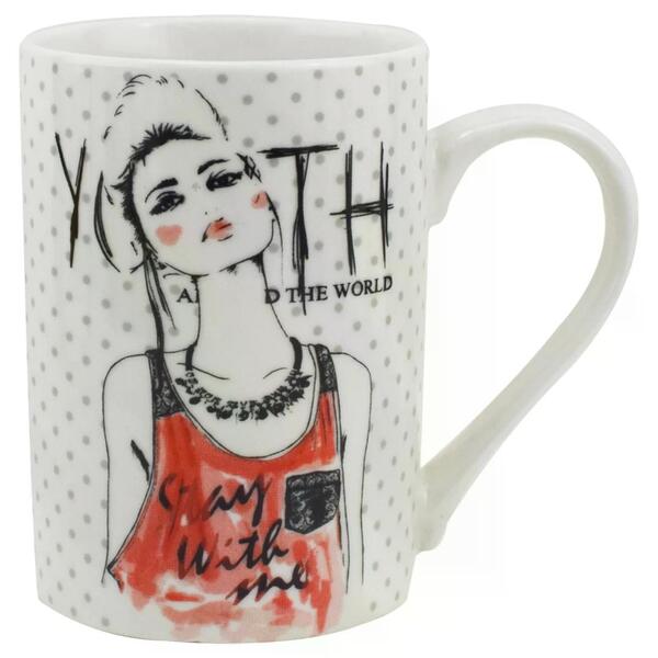 Caneca She Em New Bone China 320ml Cor Branca