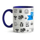 Caneca Sou Vendedor - Interior E Alça Azul Escuro