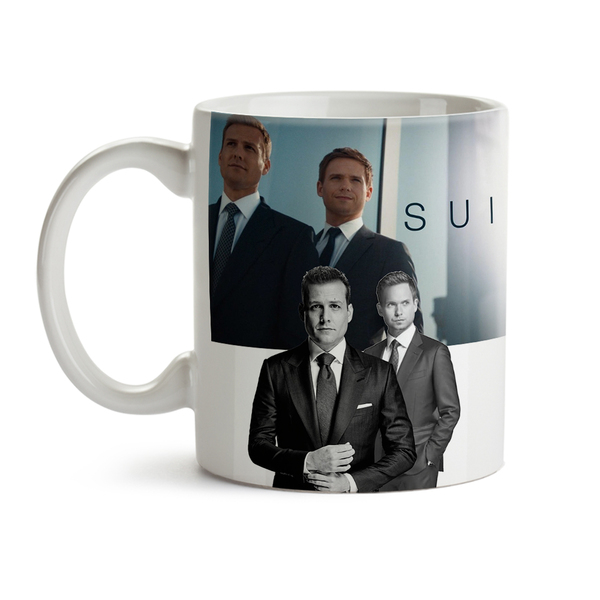Caneca Suits Harvey E Mike Interior E Alça Branca