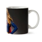 Caneca Supergirl Foto Interior E Alça Branca