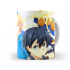 Caneca Sword Art Online Kirito E Alice Interior E Alça Branca