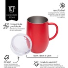 Caneca Térmica Inox Red Parede Dupla Com Tampa 350 Ml - Mimo