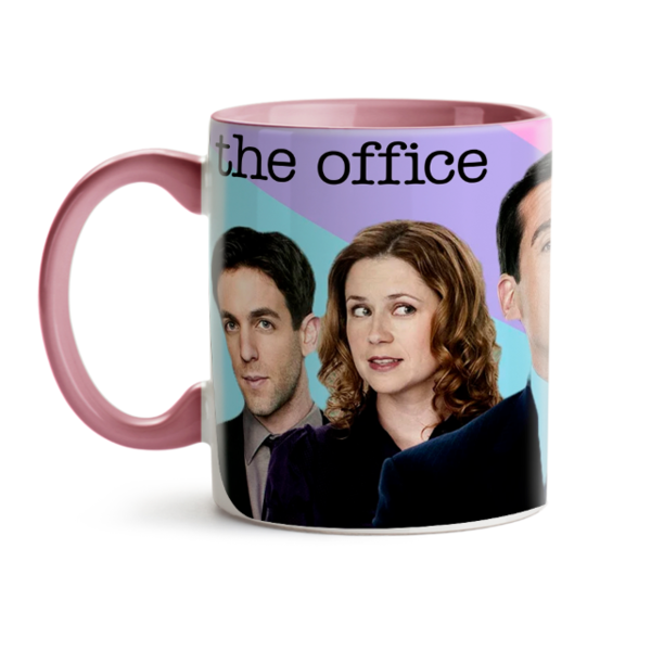 Caneca The Office Personagens Fundo Colorido Interior E Alça