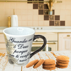 Caneca Tulipa Cônica Chá Café De Porcelana 190 Ml Pintada À M