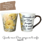 Caneca Tulipa Cônica Chá Café De Porcelana 190 Ml Pintada À M