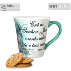 Caneca Tulipa Cônica Chá Café De Porcelana 190 Ml Pintada À M