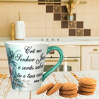 Caneca Tulipa Cônica Chá Café De Porcelana 190 Ml Pintada À M