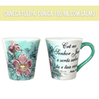 Caneca Tulipa Cônica Chá Café De Porcelana 190 Ml Pintada À M