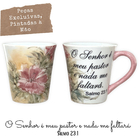 Caneca Tulipa Cônica Chá Café De Porcelana 190 Ml Pintada À M