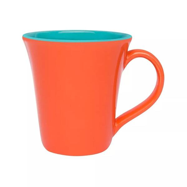 Caneca Tulipa Em Cerâmica 330ml Oxford - Laranja E Verde