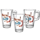 Caneca Vidro 230 Ml - Jogo 3 Peças Café, Cappuccino, Café, Le