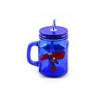 Caneca Vidro Com Canudo Super Homem