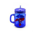 Caneca Vidro Com Canudo Super Homem