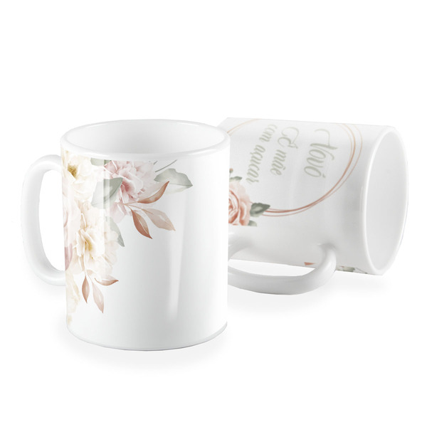 Caneca Vovó É Mãe Com Açúcar Floral