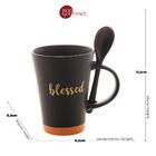 Caneca Wolff Blessed De Ceramica Preto Matt Laranja 310ml