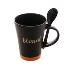 Caneca Wolff Blessed De Ceramica Preto Matt Laranja 310ml