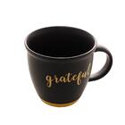 Caneca Wolff Grateful De Cerâmica Preto Matt Amarelo 350ml