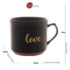 Caneca Wolff Love De Cerâmica Preto Matt Rosa 660ml