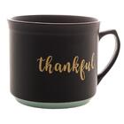 Caneca Wolff Thankful De Cerâmica Preto Matt Azul 660ml