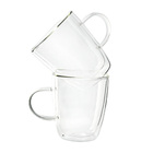 Caneca Xícara Parede Dupla De Vidro Café 315ml 2 Peças