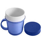 Caneca Xícara Térmica Hermética Tampa 400ml Abs Cafe Azul Mir