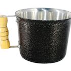 Canecão De Alumínio Fundido Craqueado Cabo Madeira 1 Litro