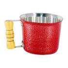 Canecão De Alumínio Fundido Craqueado Cabo Madeira Vermelho